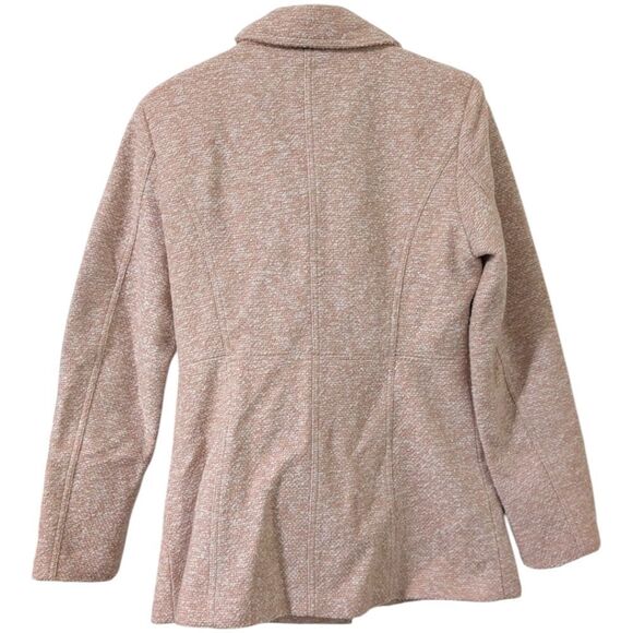 INC International Concepts Blush Cream Tweed Zip Front Moto Jacket Coat Size M - Picture 4 of 11